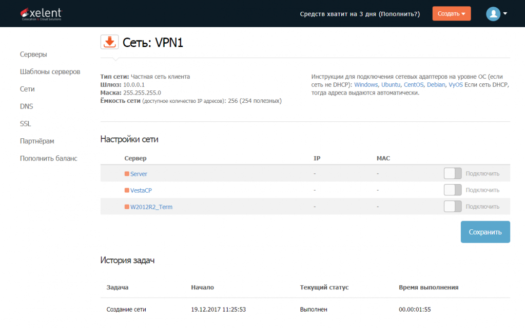 VPN создана