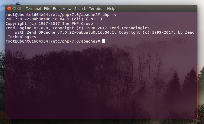 выбор версии php установка apache