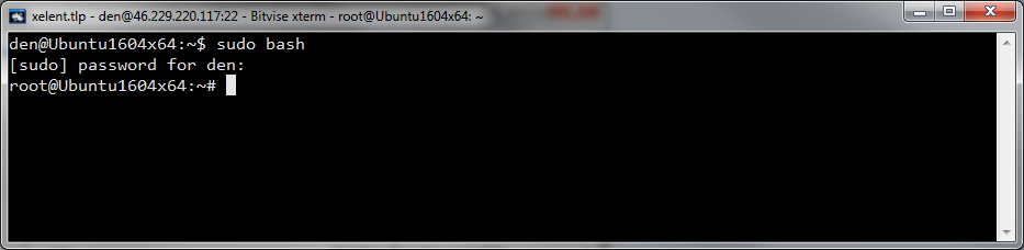  root-сессия ssh ubuntu